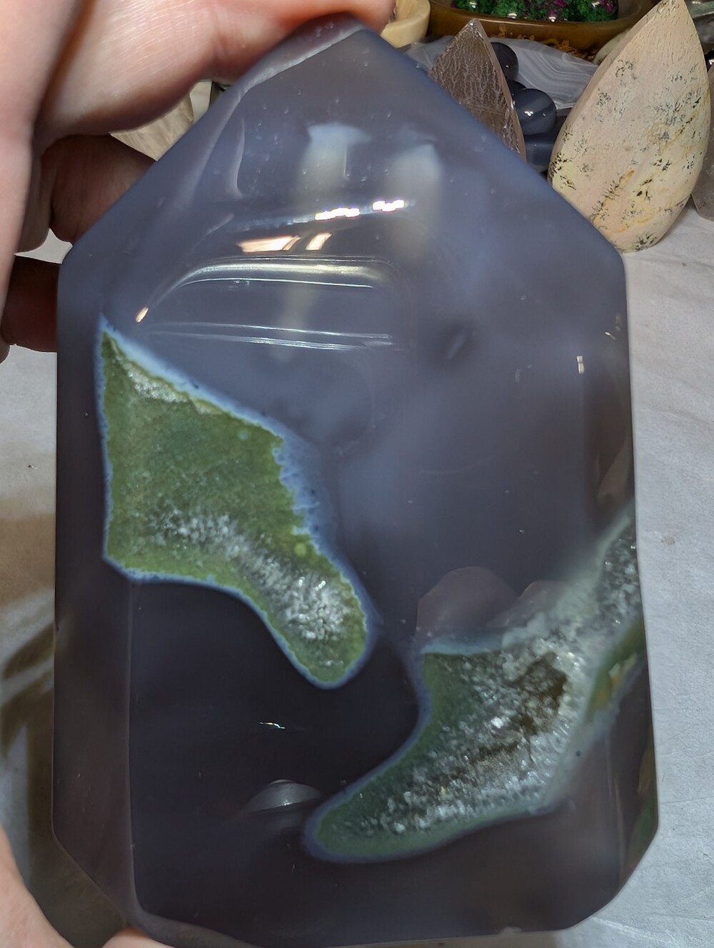 Orca Moss Agate Standing Slab